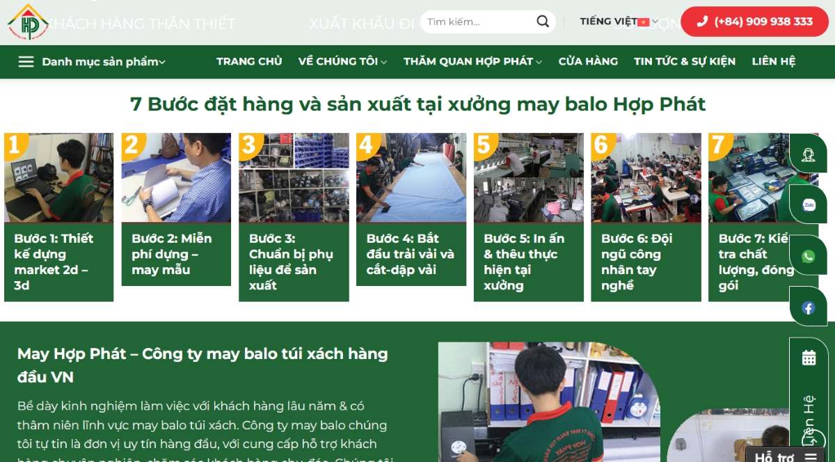 đơn vị may balo túi xách hợp phát