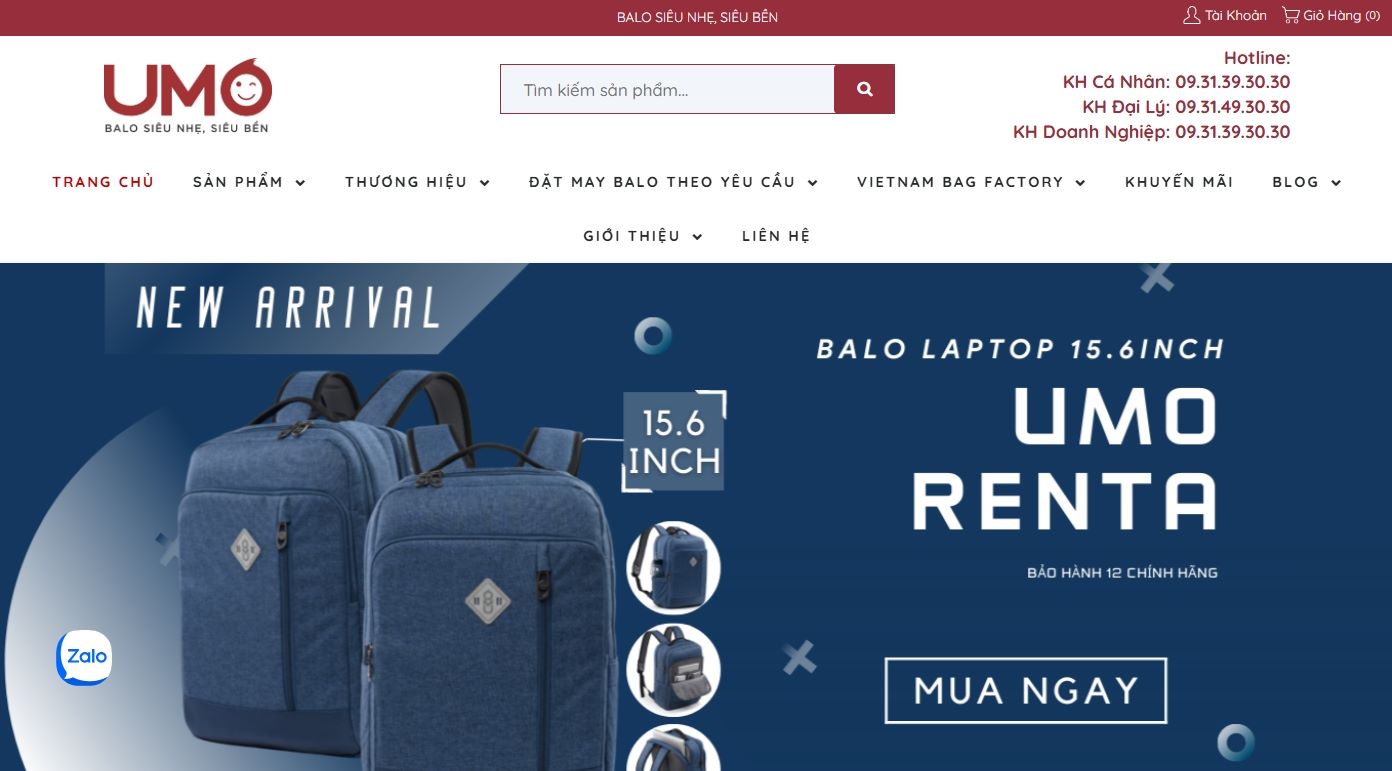 xưởng may balo túi balo umo